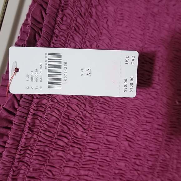 NWT Anthropologie Smocked Rasberry Skirt W 13"to 15" L 19 - Picture 4 of 6